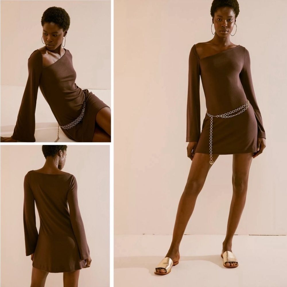 Free People Beach Amiga Mini Dress In Darkest Chocolate